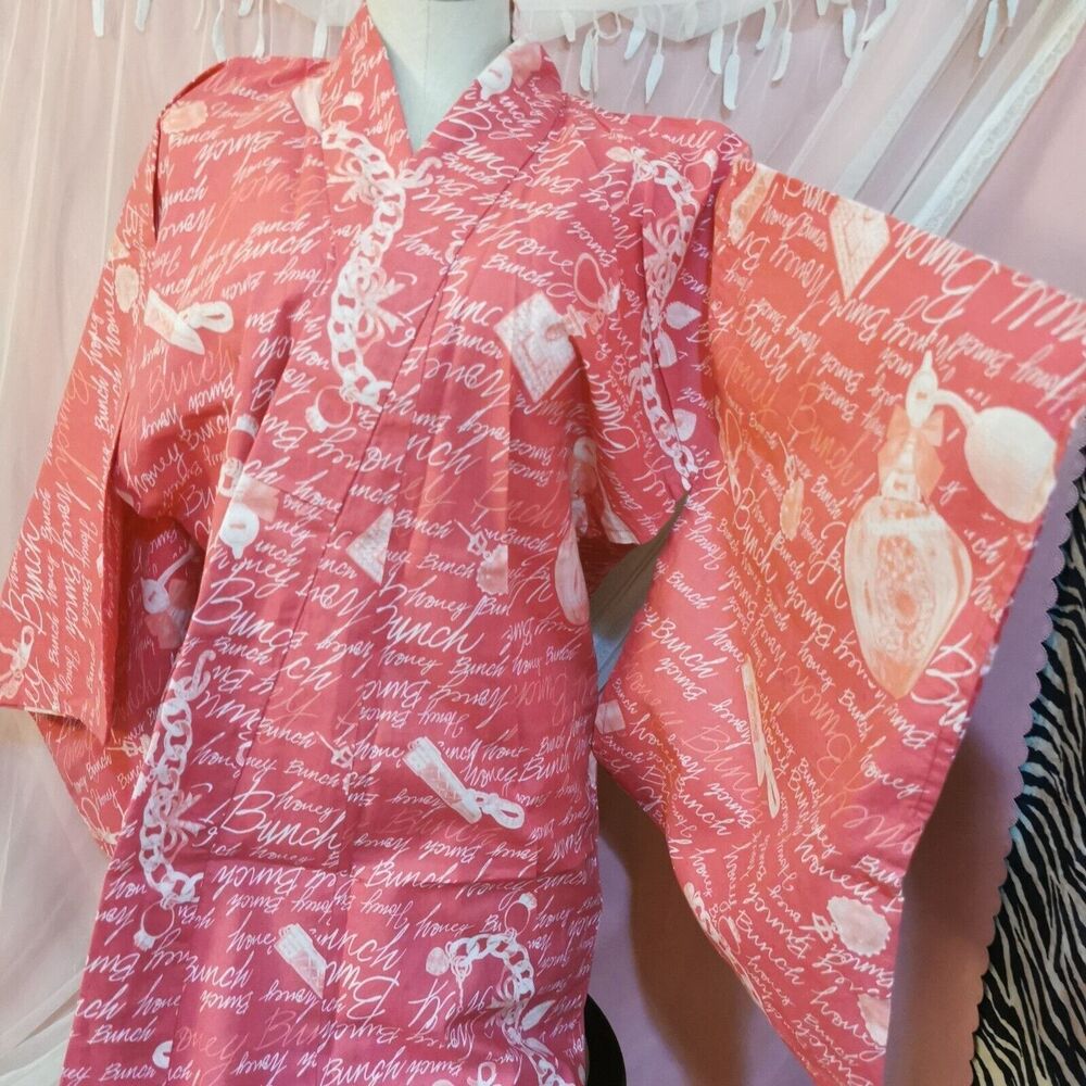 Honey Bunch Pink Yukata Kimono Robe Adult Women MA*RS Gyaru Perfume Gal Style